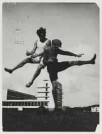 T. Lux Feininger: Sport at the Bauhaus / Jump over the Bauhaus, c. 1927. 