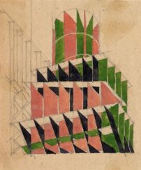 W. Krinski, Experimentell-methodische Studienarbeit zum Thema Farbe und rumliche Komposition, 1921
