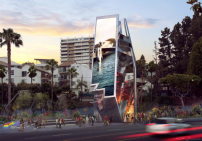 West Hollywood Belltower: Tom Wiscombe Architecture mit Orange Barrel Media und MoCA, Visualisierung: Kilograph 