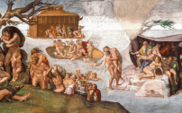 Michelangelo: Die Sintflut, 1508-1510, Ausschnitt, Foto: Wikimedia / Public Domain 