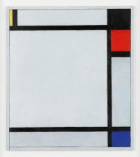Tableau No. XI, mit Rot, Schwarz, Blau und Gelb von Piet Mondrian, 1925 