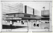Van den Broek & Bakema Architecten, Winkelcentrum Lijnbaan Rotterdam, schets collectie Het Nieuwe Instituut