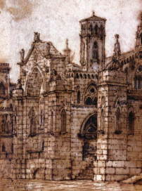 Angelo Tozello, Bhnenbild Kathedrale, 1824