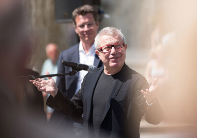 Daniel Libeskind am Montag zu Besuch in der Alten Oper Frankfurt, Foto: AOF Wonge Bergmann