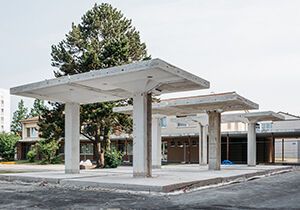 Wiederverwendete Ortbetonteile in Ecublens bei Lausanne