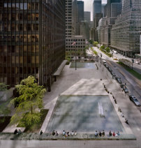 Seagram Building, Plaza, April 2010, Foto: CCA Montreal, © Richard Pare