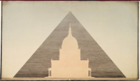 Soane office hand, The Great Pyramid at Giza and St Pauls Cathedral (ca. 1805-16) 