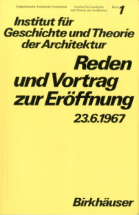 Titelblatt der ersten vom Institut gta herausgegebenen Publikation, 1968 