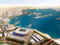 Das Stadion liegt direkt am Hafen der Hauptstadt Doha. 