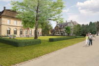 Das Haus Bellerive am Zrichsee wird das knftige Domizil des neuen Zrcher Architekturzentrums ZAZ. Visualisierung Auenbereich 