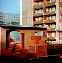 Bildknstlerisch gestaltetes Trafohaus im Innenhof der Ringstrae, 1984 