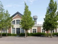 Die Backsteinfassaden des Bestands blieben unverndert.