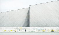 Die Vorhangfassade hat eine Wellenstruktur – 1. Preis für Barkow Leibinger 