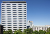 sanierte Fassade des Oesterlen-Hochhauses TU Braunschweig, 2014 