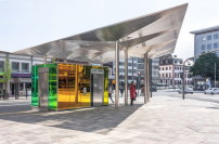 Die neue Haltestelle wertet den Mainzer Münsterplatz als öffentlichen Raum auf. 