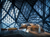 Auch im Inneren meint man, die Fassade von Zaha Hadid Architects sei nicht fest, sondern flssig. 