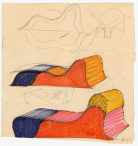 Skizzen zu Soft Chair, 1967-68 