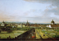 Bernardo Bellotto, il Canaletto - Wien, vom Belvedere aus gesehen (1758 - 1761) 