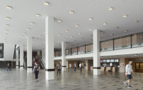Jurymitglied Eva-Maria Lang zu gmps Sanierung in Dresden: Die neue Transparenz der Fassade ffnet den halbffentlichen Raum der Foyers, die gemeinsam eine Art Kultur-Wohnzimmer fr alle im Stadtzentrum bilden. 