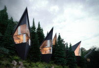 Peter Pichlers kristalline Tree Houses sind eindrucksvoll in den Berghang gerückt 