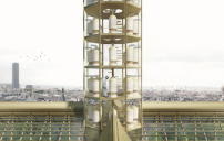 Der Mittelturm von Viollet-le-Duc rekonstruiert als Imkerstation: Studio NAB 