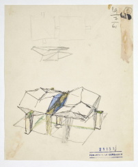 Skizze Nr. 2 für „Zurich Horn“ von Le Corbusier, gezeichnet am 29. Juli 1961 in Cap Martin. 