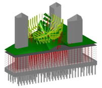 Darstellung des 3D-Modells für das Tragwerk der Hamburger Elphilharmonie  