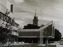 Blick mit Kirche, 1973, Foto: Hans Eick / Stadtarchiv Greven