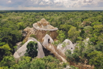 Kein Filmset, sondern real: Eduardo Neiras Maya-Kulturzentrum Azulik Uh May auf Yucatan.  