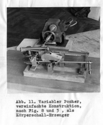Der „Poch-Variator“ von Franz Max Osswald war in erster Linie ein Luftschallerzeuger, in vereinfachter Konstruktion auch ein Körperschallerzeuger. 