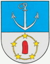Wappen mit Anker, Zunge, Heiligenschein