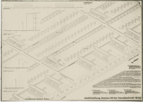 Isometrische Plandarstellung der geplanten Mischbebauung in der Siedlung Trten, 1930 