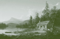 Einsamkeitsphantasie  la cabinporn war auch schon vor 170 Jahren beliebt: Thomas Cole, Home in the woods, 1847  