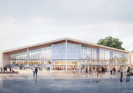 Aktueller Entwurf von Herzog + de Meuron: Die gläserne Nordfassade des Haupteingangs soll die vielfältigen Nutzungen ablesbar machen.