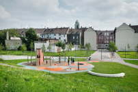 Projekte, die vom Programm Soziale Stadt gefrdert wurden: Ein Spielplatz in Duisburg Bruckhausen 