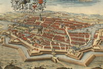 Stadtkarte aus Vogelperspektive von Berlin 1688