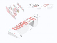 Entwurfsskizze zum neuen Videospiel zur Entdeckung des Centre Pompidou