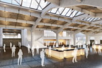 So soll das neue Foyer der Kulturraffinerie nach Plänen von Bez+Kock aussehen. 