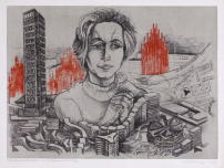 Portrt der DDR-Architektin Iris Dullin-Grund von Lea Grundig, 1969 