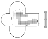 Grundriss: Modulbreite 9,6 x 20 Meter