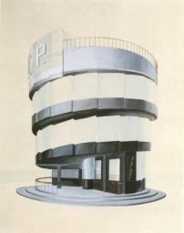 Nikolai Sokolow, bung zu Masse und Gewicht am Beispiel eines als Spiralrampe organisierten Ausstellungspavillons im Raum-Kurs an der WChUTEMAS, 1927 