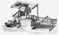 Liegende Ziegelpresse der Firma Hertel & Co. in Nienburg aus dem Jahr 1861 