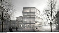 1. Preis Staab Architekten: Die neue Bibliothek vom Marktplatz aus gesehen 