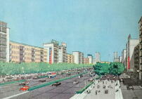 Projekt für den nördlichen Abschnitt der Nord-Süd-Achse in Madrid, 1951 