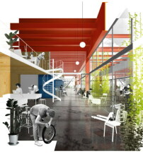 Ausgewählter Entwurf „Kindl-Hallen”: ff-Architekten mit häfner jiménez betcke jarosch landschaftsarchitektur und 2B Planungsgesellschaft (alle Berlin)