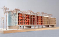 Florian Nagler Architekten: Wohnanlage Dantebad, München, Modell 2015
