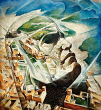 Alfredo Gauro Ambrosi, Gemälde mit dem Titel „Aeroritratto di Mussolini aviatore“, Öl auf Leinwand von 1930