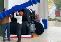 Einlagerung gesammelter Spolien der Kunstbiennale 2022 im Deutschen Pavillon 
