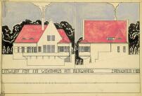 Ernst Ludwig Kirchner, Entwurf für ein Wohnhaus am Berghang, Ansichten, „Entwerfen von Hochbauten“ bei Prof. Hugo Hartung, SoSe 1903 