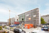 Die Baustelle des Circular Economy House in Berlin-Neukölln Mitte 2022 